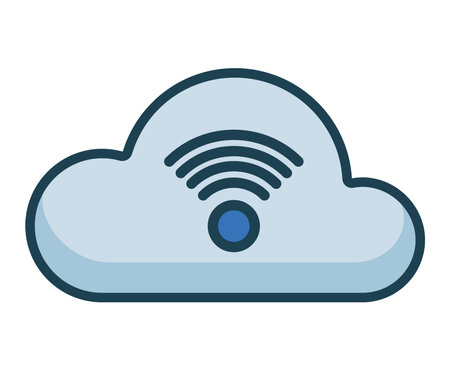 cloud computing with wifiのイラスト素材