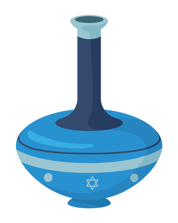 jewish blue wooden spinning topのイラスト素材