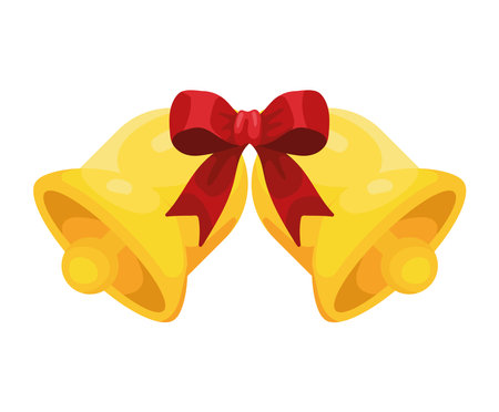 christmas golden bellsのイラスト素材