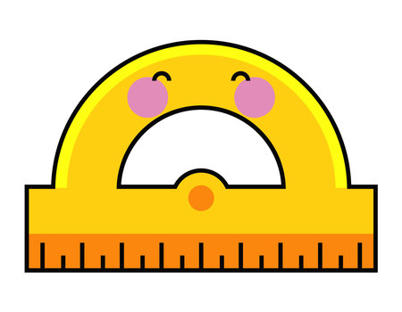protractor school supply kawaiiのイラスト素材