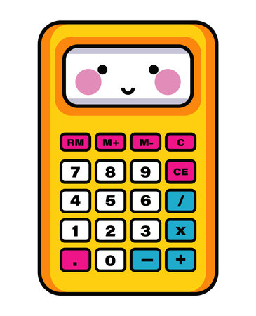 calculator school supply kawaiiのイラスト素材