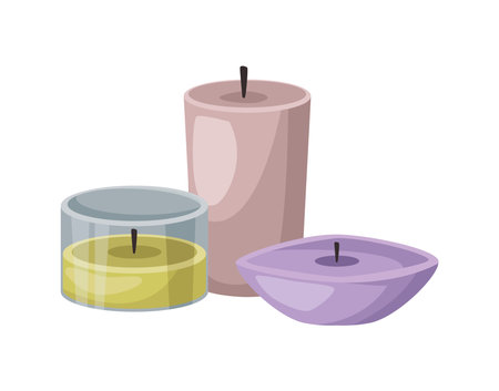 three spa candles waxのイラスト素材