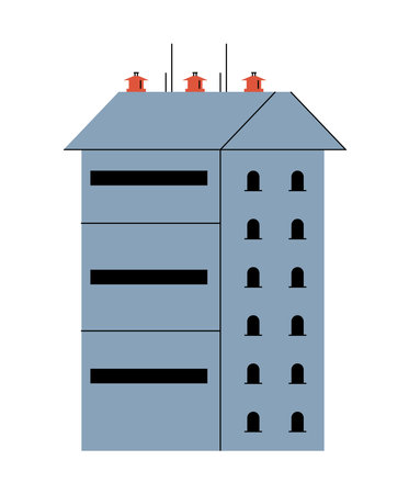 gray factory buildingのイラスト素材