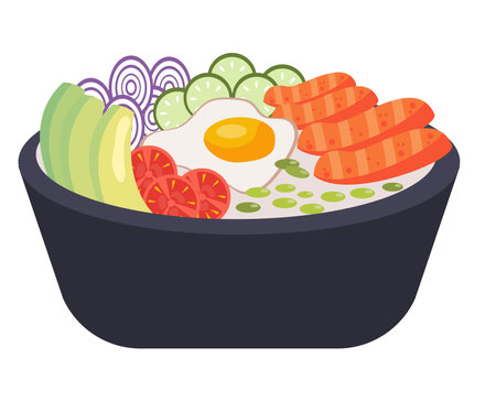bimbipbap korean foodのイラスト素材