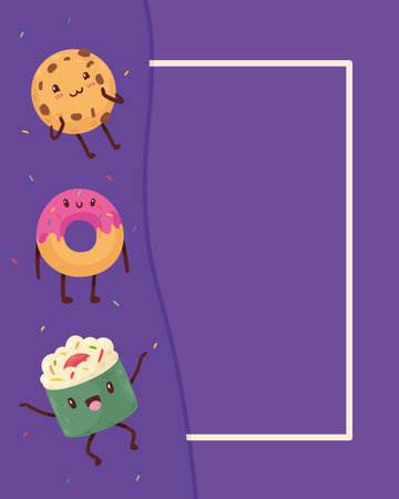 sweet desserts kawaiiのイラスト素材