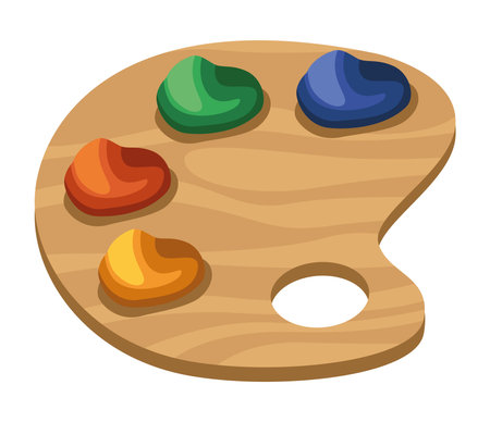 paint palette school supplyのイラスト素材