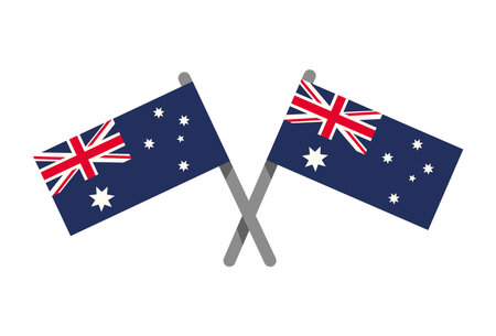 australian flags in polesのイラスト素材