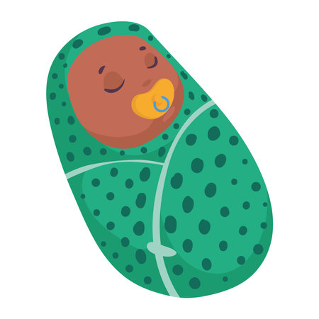 afro little baby sleepingのイラスト素材