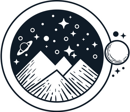 night surreal astrologyのイラスト素材