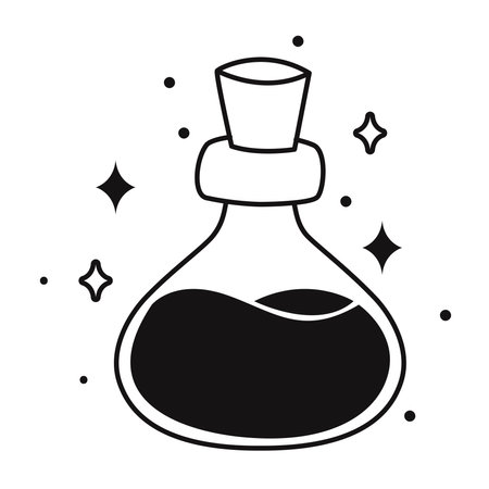 esoteric magic potion flaskのイラスト素材