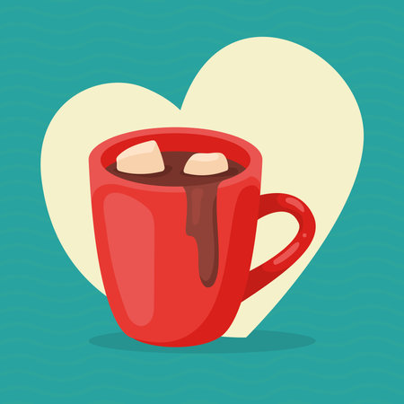 hot chocolate drink in cupのイラスト素材