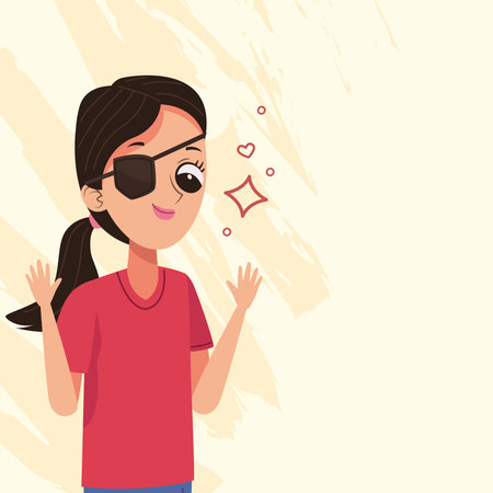 one eyed womanのイラスト素材