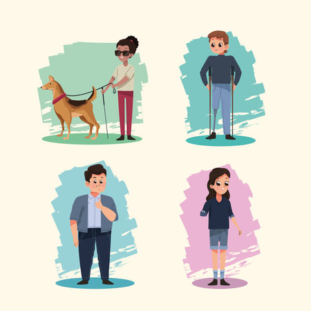 disability persons groupのイラスト素材