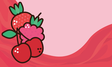fresh red fruits healthy frameのイラスト素材