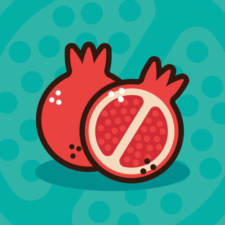 fresh pomegranate fruit healthyのイラスト素材
