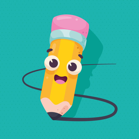 pencil school supply kawaiiのイラスト素材