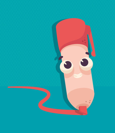 penlighter school supply kawaiiのイラスト素材