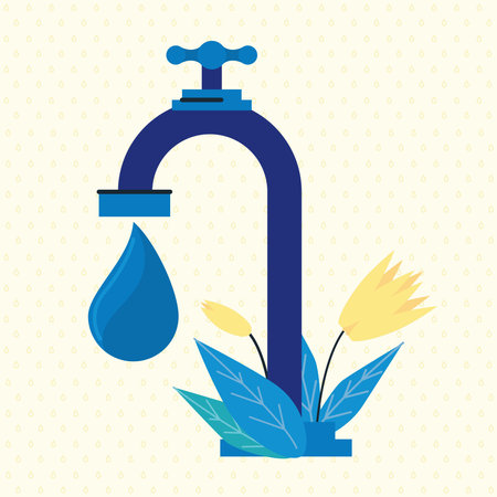 water tap with dropのイラスト素材