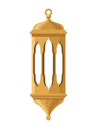 golden arabic lampのイラスト素材