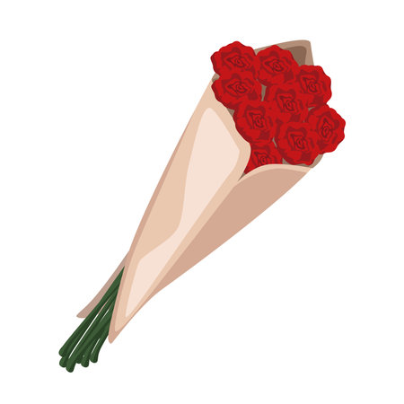 flowers bouquet romantic presentのイラスト素材