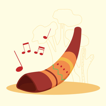 australian didjeridu instrumentのイラスト素材