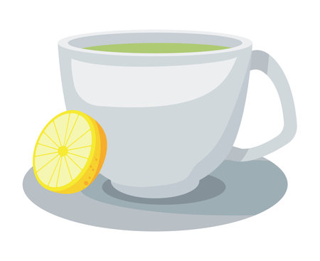 lemon tea in cupのイラスト素材