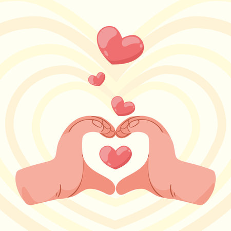 in love hands with heartsのイラスト素材
