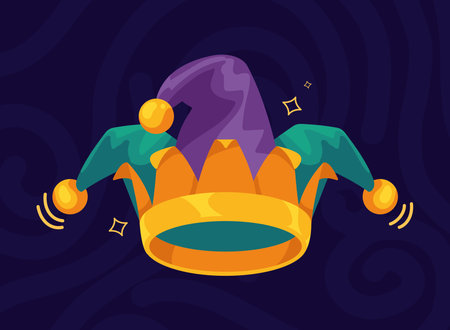 green and purple joker hatのイラスト素材