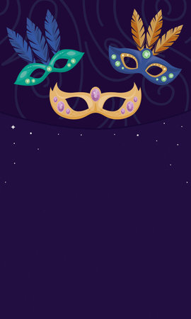 mardi gras masks posterのイラスト素材