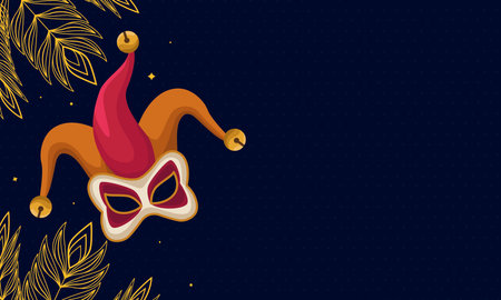 mardi gras mask and hatのイラスト素材