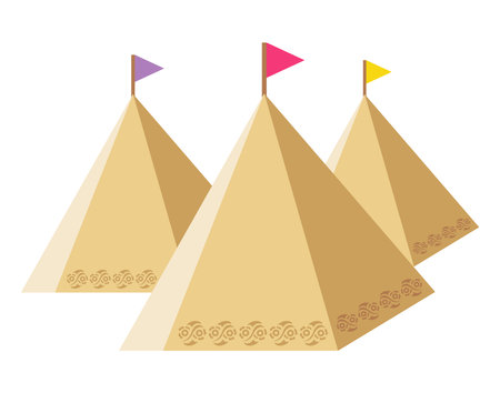 songkran pyramids with flagsのイラスト素材
