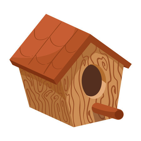 wooden bird houseのイラスト素材