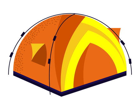 yellow camping tentのイラスト素材