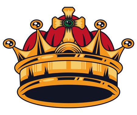 cross in golden crownのイラスト素材