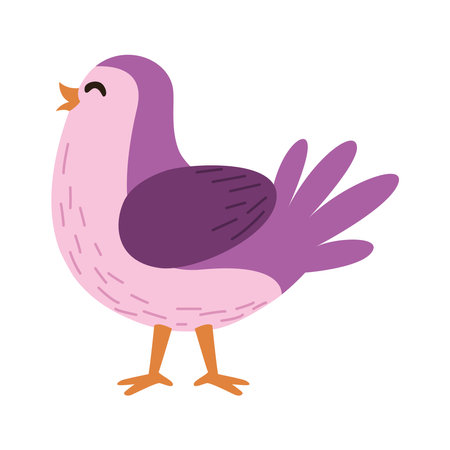purple little birdのイラスト素材