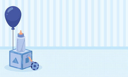 baby boy elementsのイラスト素材