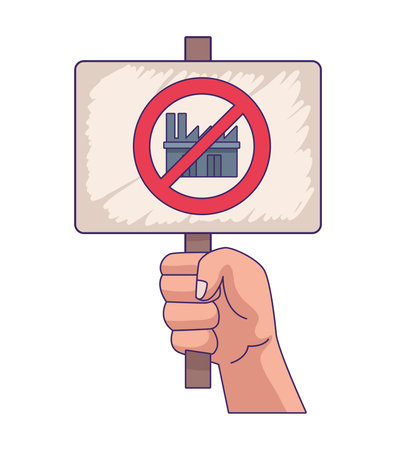 stop industry pollution bannerのイラスト素材