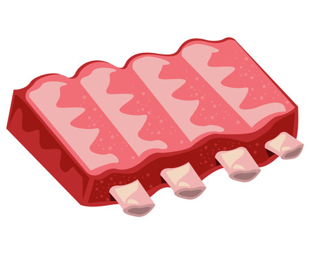 ribs grill foodのイラスト素材