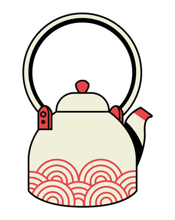 japanese teapot utensilのイラスト素材