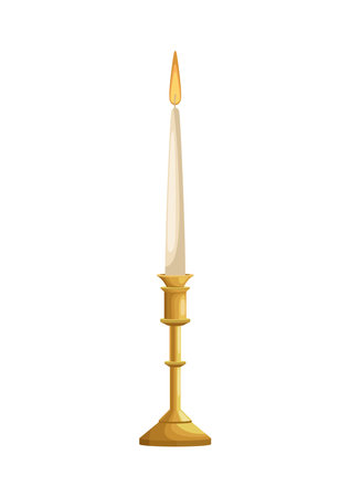 golden chandelier with candleのイラスト素材