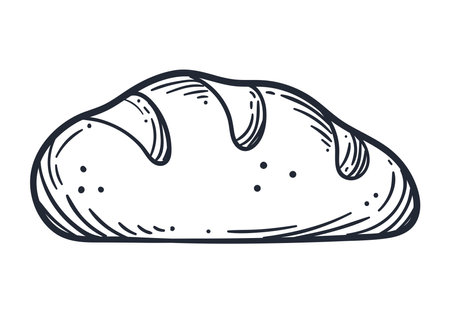 fresh bread food doodleのイラスト素材