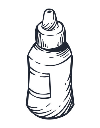 glue bottle school supplyのイラスト素材