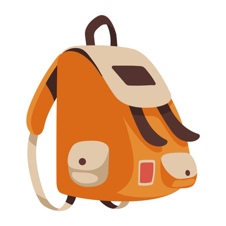 orange camping travel bagのイラスト素材
