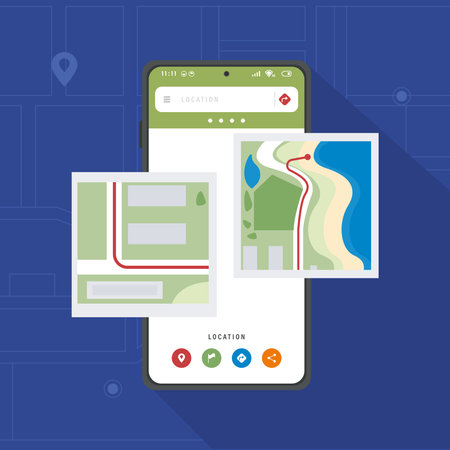 smartphone with maps gps tech