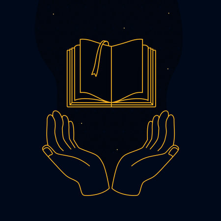 hands with koran sacred bookのイラスト素材