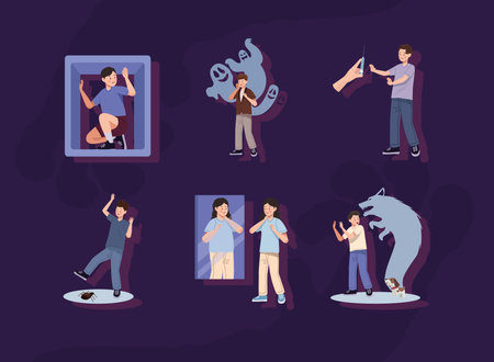 six persons with phobiasのイラスト素材