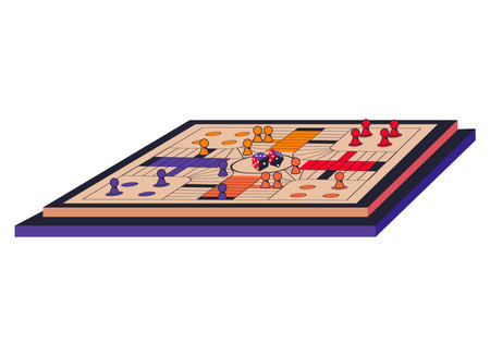 ludo game board with dicesのイラスト素材