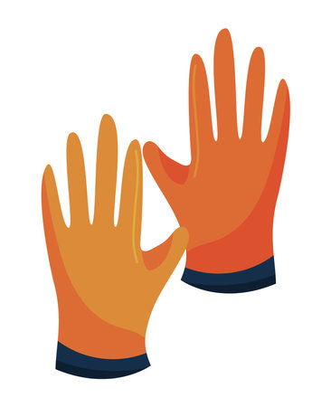 yellow rubber glovesのイラスト素材