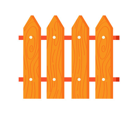 wooden fence farmのイラスト素材