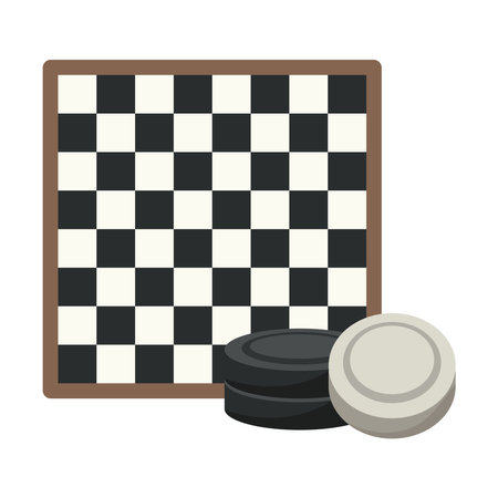 Checkers game board and chipsのイラスト素材